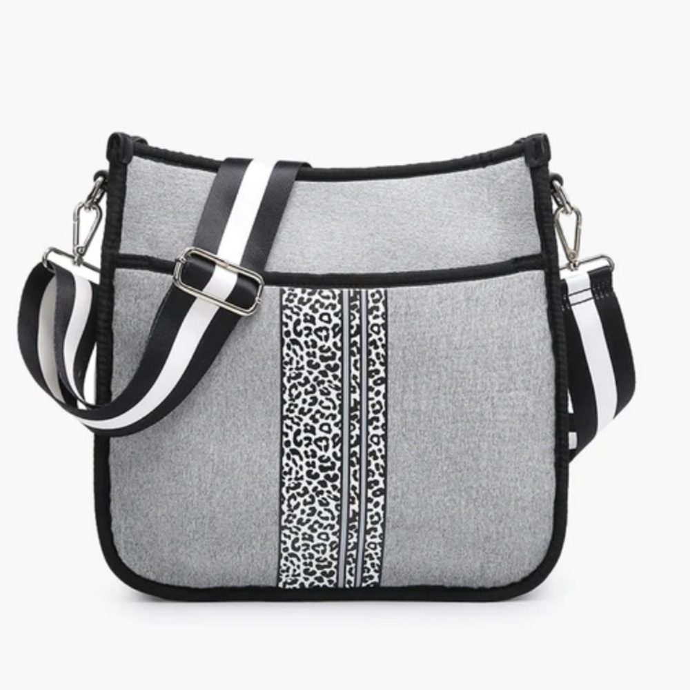 Jen & Co Jolee Striped Cheetah Neoprene Crossbody